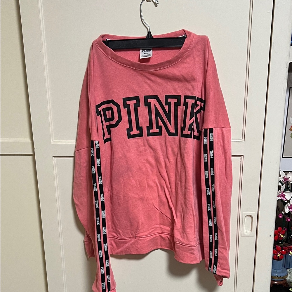 Victoria's Secret Pink Pullover with Logo Sleeves